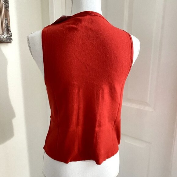 Bravado The Rolling Stones Sz Lg Red USA Ribbed Tank Raw Hem - Picture 9 of 9